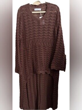 NWOT Knit Mix XXL Stunning Super High Low Lagenlook Sweater